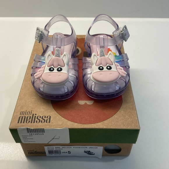 ⭐️Host Pick⭐️ NIB! MINI MELISSA Clear Unicorn Sandals Size 5 - Picture 6 of 11